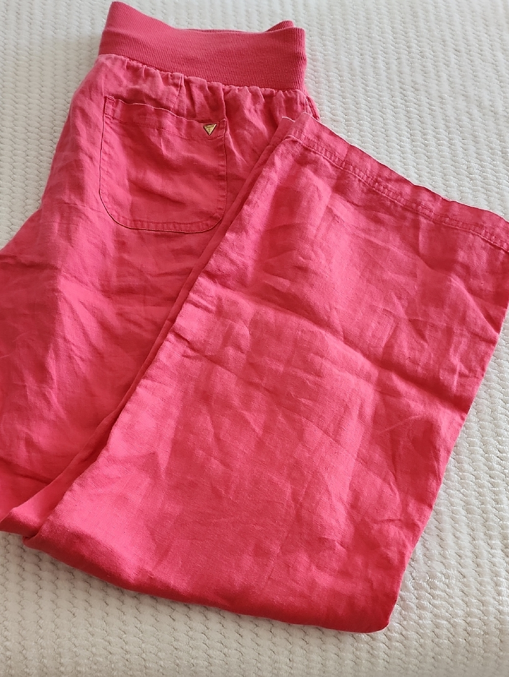 Guess Los Angeles 1981 Red Pull-On Linen Pants